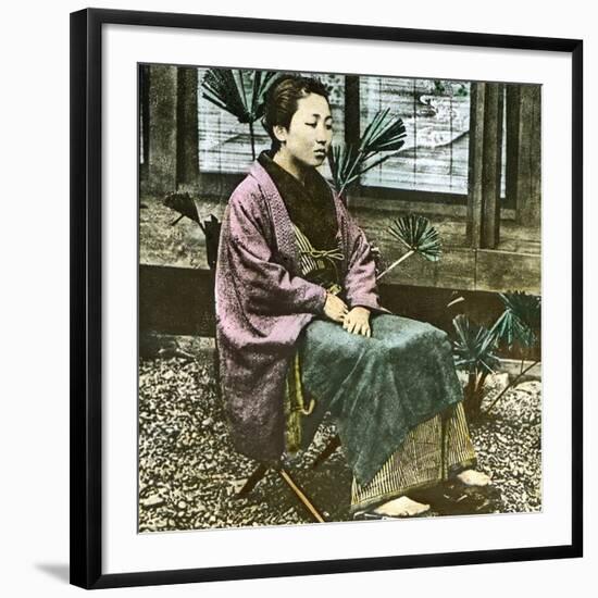 Edo (Present Tokyo, Japan), Japanese Woman Circa 1860-Leon, Levy et Fils-Framed Photographic Print