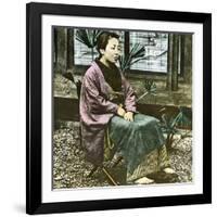 Edo (Present Tokyo, Japan), Japanese Woman Circa 1860-Leon, Levy et Fils-Framed Photographic Print