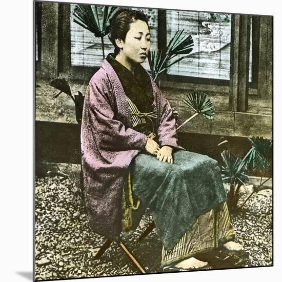 Edo (Present Tokyo, Japan), Japanese Woman Circa 1860-Leon, Levy et Fils-Mounted Photographic Print