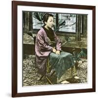 Edo (Present Tokyo, Japan), Japanese Woman Circa 1860-Leon, Levy et Fils-Framed Photographic Print