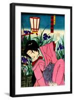 Edo Woman in Iris Patch-null-Framed Giclee Print