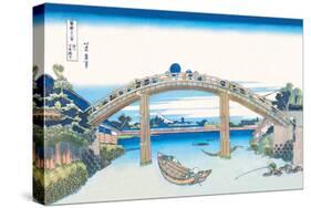 Edo Zdo Bridge-Katsushika Hokusai-Stretched Canvas