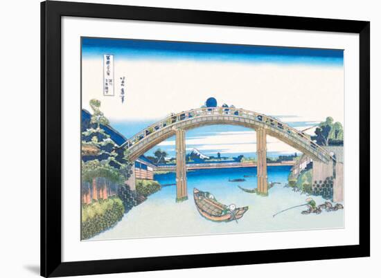 Edo Zdo Bridge-Katsushika Hokusai-Framed Premium Giclee Print