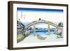 Edo Zdo Bridge-Katsushika Hokusai-Framed Art Print