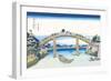 Edo Zdo Bridge-Katsushika Hokusai-Framed Art Print