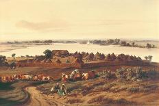 Village in Senegal-Edouard Auguste Nousveaux-Stretched Canvas