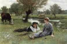 Flirting, 1896-Edouard Debat-Ponson-Framed Stretched Canvas