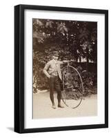 Edouard Eiffel, tenant un bicycle-Alexandre-Gustave Eiffel-Framed Giclee Print