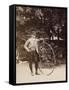 Edouard Eiffel, tenant un bicycle-Alexandre-Gustave Eiffel-Framed Stretched Canvas