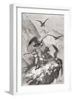 Édouard François André and Companion Being Attacked by Condors Near Calacali-null-Framed Giclee Print