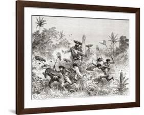 Édouard François André Catching Butterflies in Villavicencio-null-Framed Giclee Print