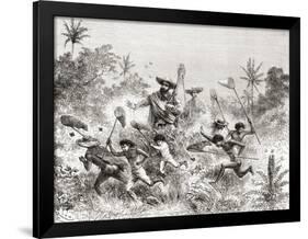 Édouard François André Catching Butterflies in Villavicencio-null-Framed Giclee Print