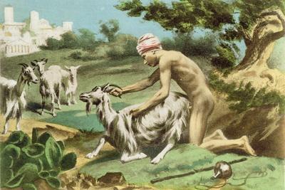 Ancient Greek Sodomising a Goat, plate XVII from 'De Figuris Veneris' by F.K. Forberg, pub. 1900