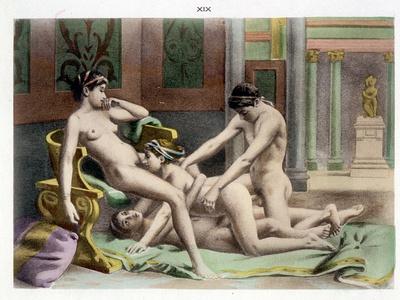 Ancient Times, Illustration of an Orgy, Plate 19 of De Figuris Veneris