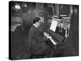 Edouard Herriot, French Radical Politician, Playing the Piano, 1925-null-Stretched Canvas