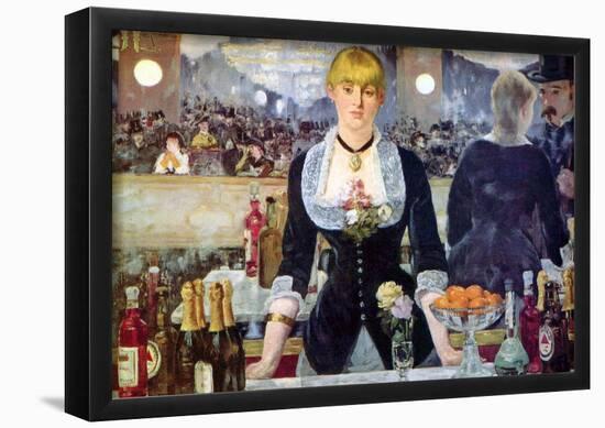 Edouard Manet (Bar in the Folies-Bergère) Art Poster Print-null-Framed Poster