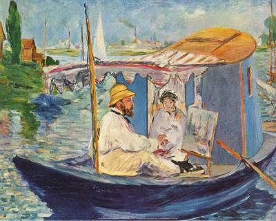 Claude Monet Working on His Boat in Argenteuil, 1874