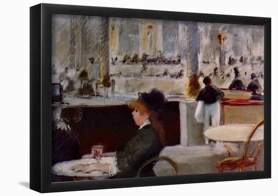 Edouard Manet In Cafe Art Print Poster-null-Framed Poster