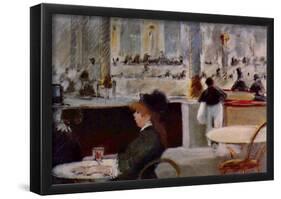 Edouard Manet In Cafe Art Print Poster-null-Framed Poster