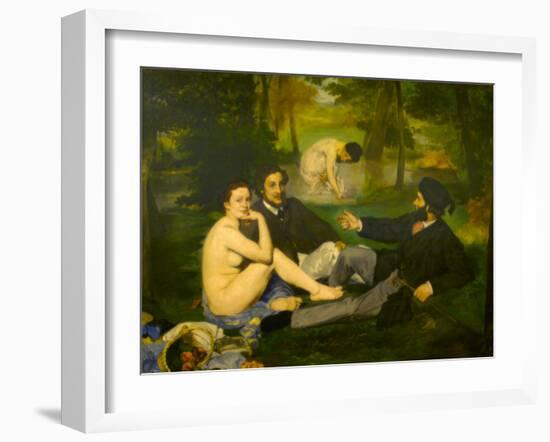 Edouard Manet's Le Dejeuner sur l'herbe in Musee d'Orsay, Paris, France-Edouard Manet-Framed Premium Photographic Print