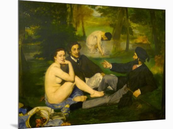 Edouard Manet's Le Dejeuner sur l'herbe in Musee d'Orsay, Paris, France-Edouard Manet-Mounted Photographic Print