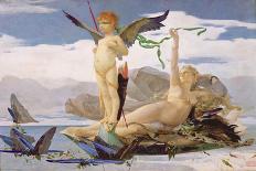 Eros and Aphrodite (Oil on Canvas)-Edouard Toudouze-Giclee Print