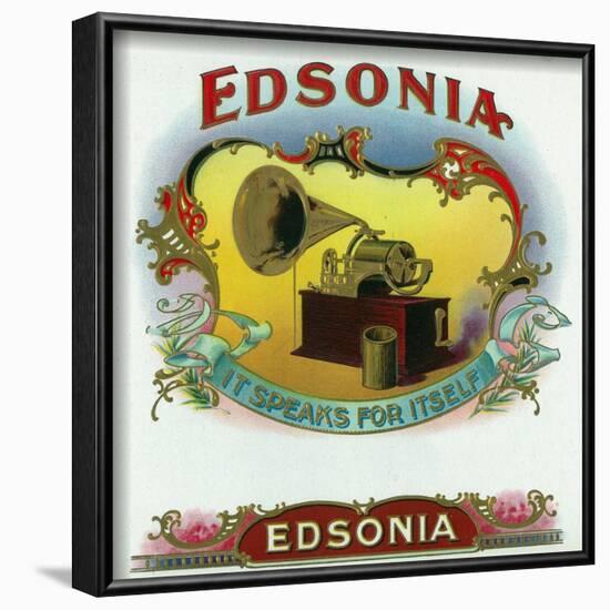 Edsonia Brand Cigar Box Label-Lantern Press-Framed Art Print