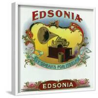 Edsonia Brand Cigar Box Label-Lantern Press-Framed Art Print