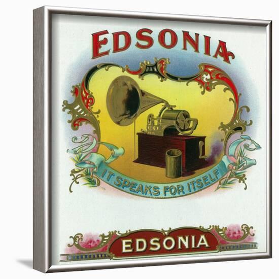 Edsonia Brand Cigar Box Label-Lantern Press-Framed Art Print