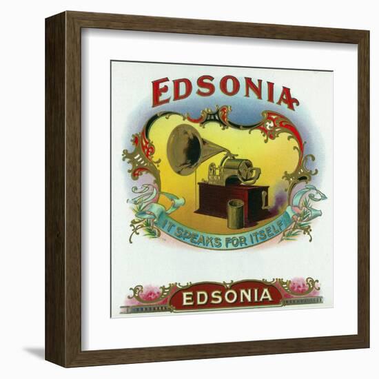 Edsonia Brand Cigar Box Label-Lantern Press-Framed Art Print