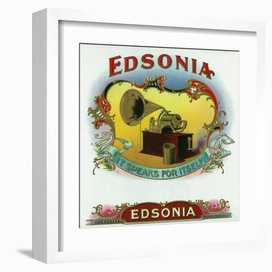 Edsonia Brand Cigar Box Label-Lantern Press-Framed Art Print