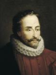Portrait De Miguel De Cervantes (1547-1616), Poete Et Dramaturge Espagnol - Academic Art : Portrait-Eduardo Balaca Y Canseco-Framed Stretched Canvas