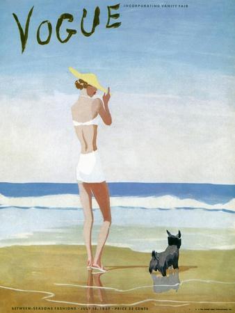 Vogue Cover - July 1937 - Beach Walk