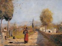 Landscape (A Road in Mugello)-Eduardo Gordigiani-Stretched Canvas