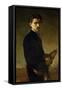 Eduardo Rosales Gallinas / 'Pinelli, the Violinist', 1869, Spanish School, Oil on canvas, 100 cm...-Eduardo Rosales-Framed Stretched Canvas