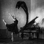 Dancer in black-Eduards Kapsha-Framed Stretched Canvas