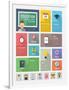 Education Flat Web Elements with Icons-bloomua-Framed Art Print