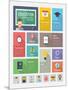 Education Flat Web Elements with Icons-bloomua-Mounted Art Print