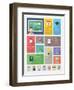 Education Flat Web Elements with Icons-bloomua-Framed Art Print