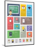 Education Flat Web Elements with Icons-bloomua-Mounted Art Print