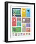 Education Flat Web Elements with Icons-bloomua-Framed Art Print