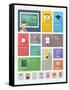 Education Flat Web Elements with Icons-bloomua-Framed Stretched Canvas