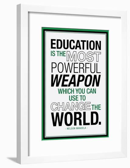 Education Nelson Mandela Quote-null-Framed Poster