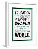 Education Nelson Mandela Quote-null-Framed Poster