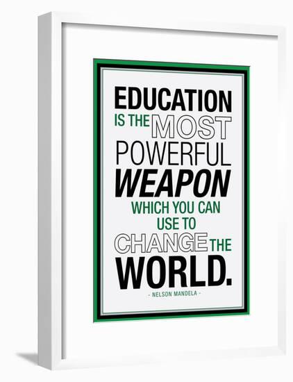 Education Nelson Mandela Quote-null-Framed Poster