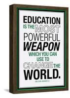 Education Nelson Mandela Quote-null-Framed Poster