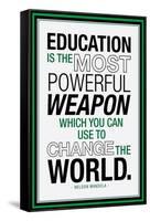 Education Nelson Mandela Quote-null-Framed Stretched Canvas