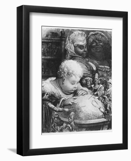 Education of Gargantua, Illustration from "Gargantua" by Francois Rabelais (1494-1553)-Gustave Doré-Framed Giclee Print