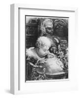 Education of Gargantua, Illustration from "Gargantua" by Francois Rabelais (1494-1553)-Gustave Doré-Framed Giclee Print