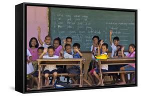 Education, Students Having a Class in a Village School, Bohol Island, Philippines-Keren Su-Framed Stretched Canvas